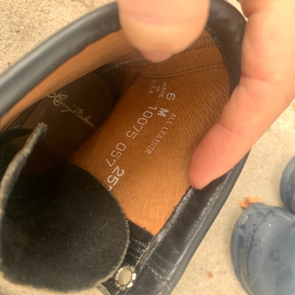 Larry Mahan lace-up tooled leather boots 6M black - Picture 9 of 9